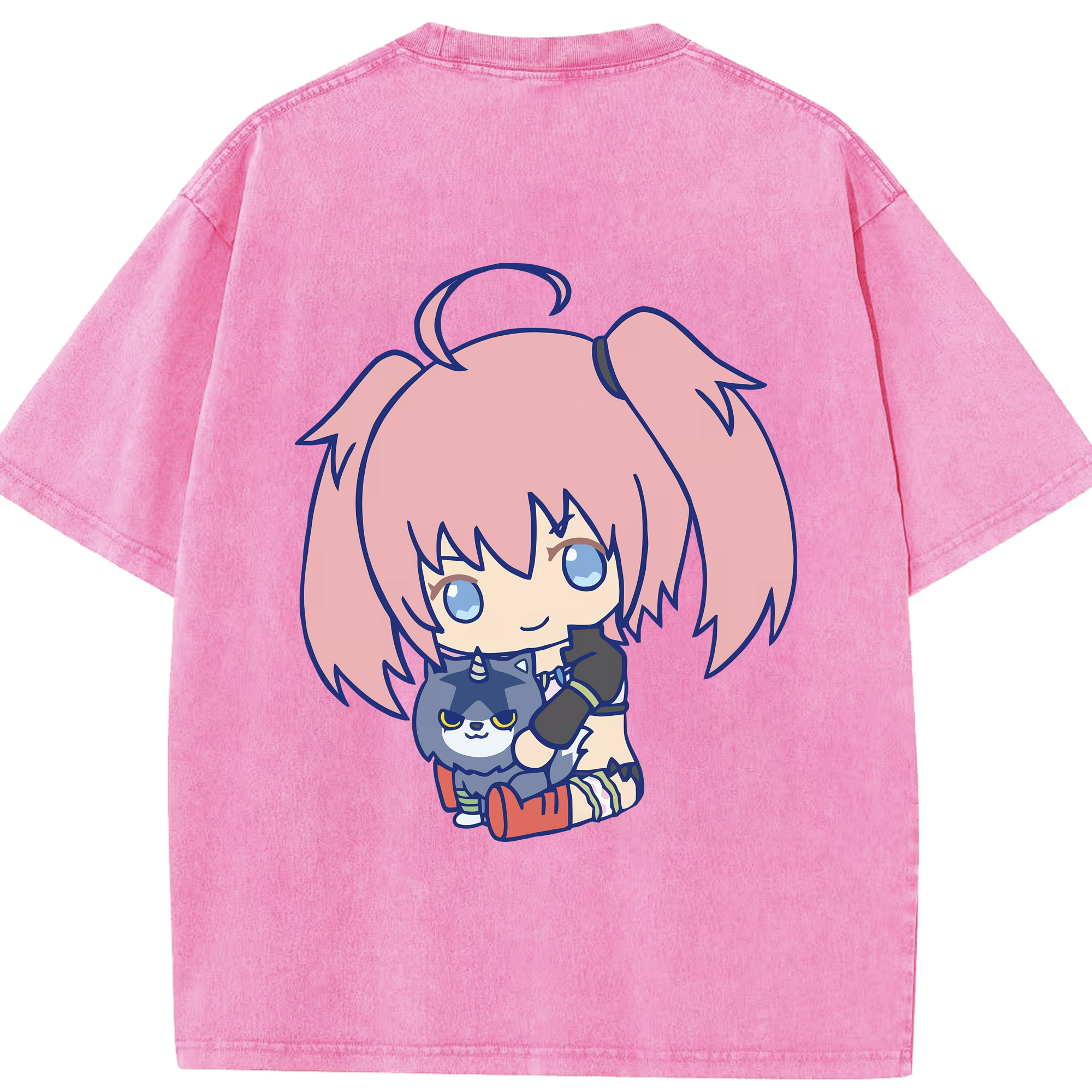 （画像用） 転スラ Regarding Reincarnated to Slime 綿100% ヴィンテージ風 半袖Tシャツ（背面プリント）
